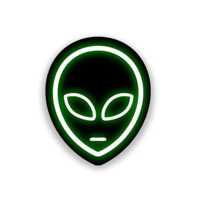 Neon Alien Sticker waterproof vinyl decal for laptop, bike, car & bottle