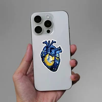 Starry Heart Sticker waterproof vinyl decal for laptop, bike, car & bottle