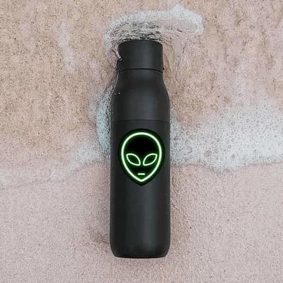 Neon Alien Sticker waterproof vinyl decal for laptop, bike, car & bottle