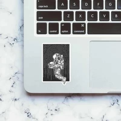Spaceman Skull Sticker waterproof vinyl decal for laptop, bike, car & bottle