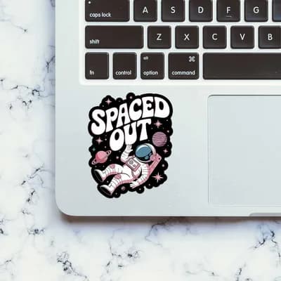 Space Out Sticker waterproof vinyl decal for laptop, bike, car & bottle