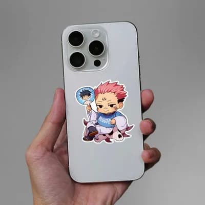 Ryomen Sukuna Chibi Sticker waterproof vinyl decal for laptop, bike, car & bottle
