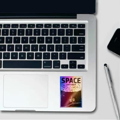 Space Journey Holographic Stickers waterproof vinyl decal for laptop, bike, car & bottle