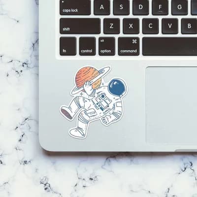 Astronaut Floting Sticker waterproof vinyl decal for laptop, bike, car & bottle