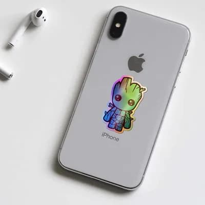 Groot Holographic Stickers waterproof vinyl decal for laptop, bike, car & bottle