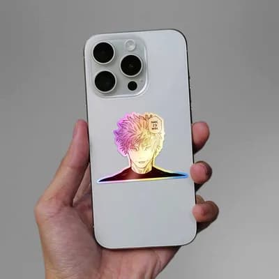 Nah, I'd Win Gojo Holographic Sticker waterproof vinyl decal for laptop, bike, car & bottle