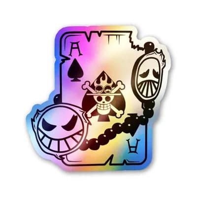 Pirate Ace Card Holographic Stickers waterproof vinyl decal for laptop, bike, car & bottle