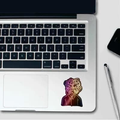 Overthinking Holographic Stickers waterproof vinyl decal for laptop, bike, car & bottle