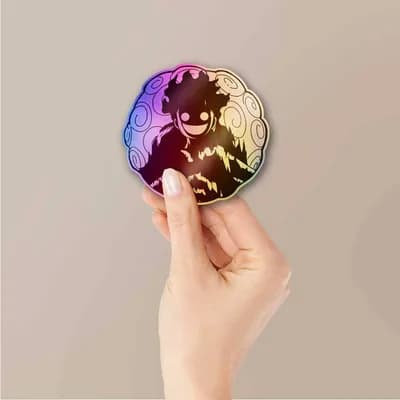 Luffy Awakening Holographic Sticker waterproof vinyl decal for laptop, bike, car & bottle