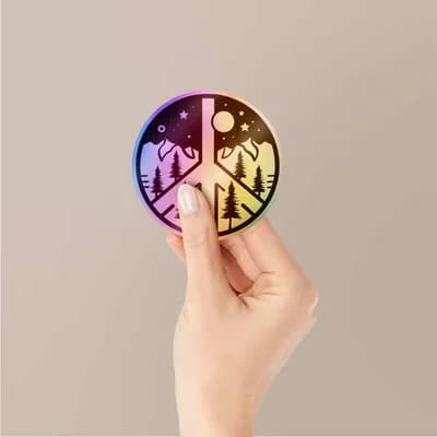Peace Holographic Stickers waterproof vinyl decal for laptop, bike, car & bottle