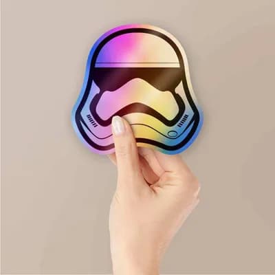 Storm trooper Holographic Stickers waterproof vinyl decal for laptop, bike, car & bottle