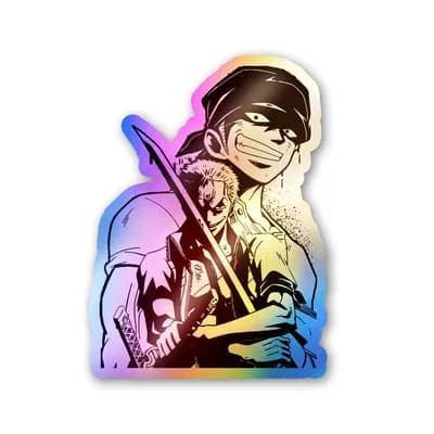 Zoro Holographic Stickers waterproof vinyl decal for laptop, bike, car & bottle