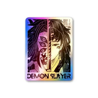 Demon Slayer Holographic Sticker waterproof vinyl decal for laptop, bike, car & bottle