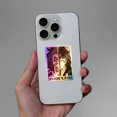 Demon Slayer Holographic Sticker waterproof vinyl decal for laptop, bike, car & bottle
