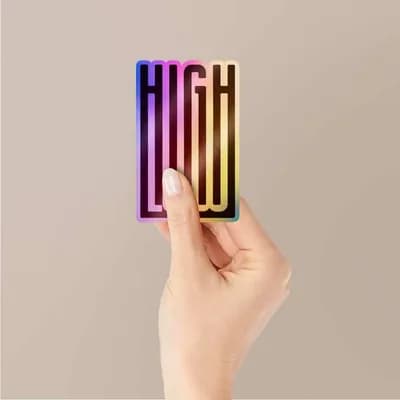 High Low Holographic Stickers waterproof vinyl decal for laptop, bike, car & bottle