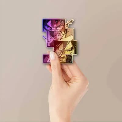 Eren Transform Holographic Sticker waterproof vinyl decal for laptop, bike, car & bottle