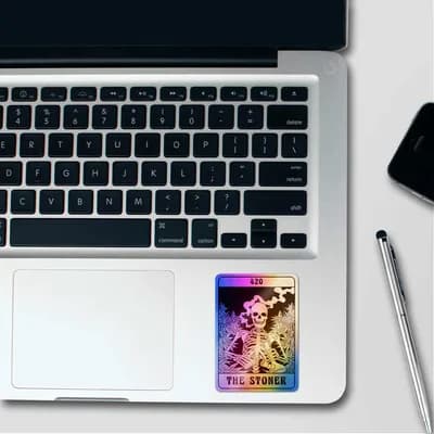 The Stonger 420 Holographic Stickers waterproof vinyl decal for laptop, bike, car & bottle