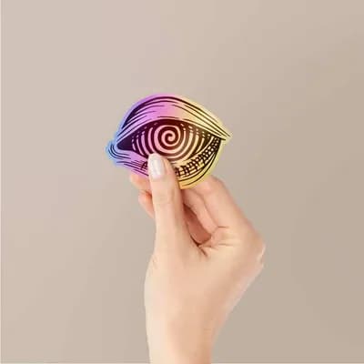 Treppy Eye Holographic Stickers waterproof vinyl decal for laptop, bike, car & bottle