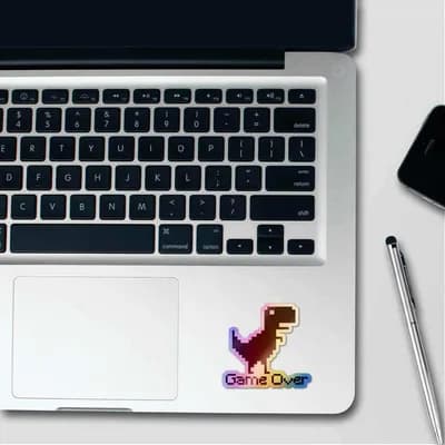 Game Over Holographic Stickers waterproof vinyl decal for laptop, bike, car & bottle