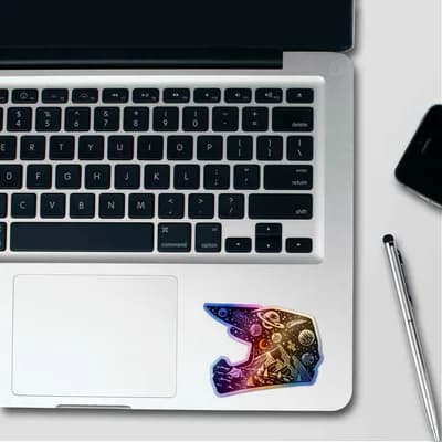 Midnight Helmet Holographic Sticker waterproof vinyl decal for laptop, bike, car & bottle