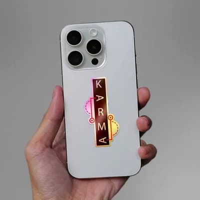 Karma Holographic Sticker waterproof vinyl decal for laptop, bike, car & bottle