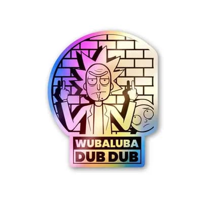 Rick Holographic Stickers waterproof vinyl decal for laptop, bike, car & bottle