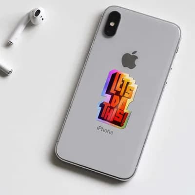 Let's do this Holographic Stickers waterproof vinyl decal for laptop, bike, car & bottle