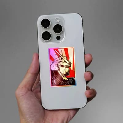 Mobile Suit Rx 78 Holographic Sticker waterproof vinyl decal for laptop, bike, car & bottle