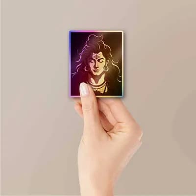 Mahadev Holographic Sticker waterproof vinyl decal for laptop, bike, car & bottle
