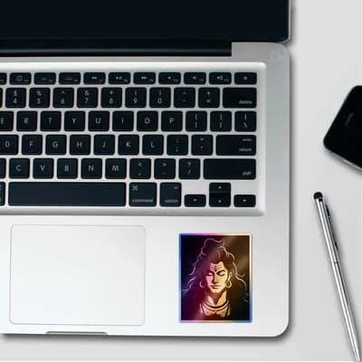 Mahadev Holographic Sticker waterproof vinyl decal for laptop, bike, car & bottle