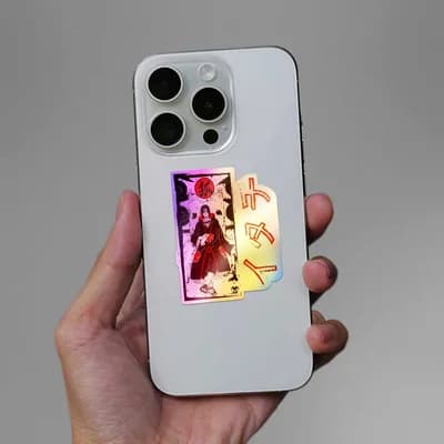 Itachi Uchiha Holographic Sticker waterproof vinyl decal for laptop, bike, car & bottle