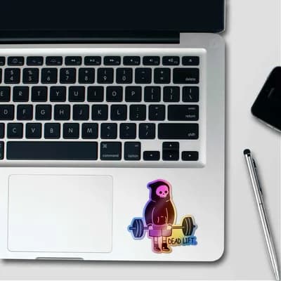 Dead Lift Holographic Sticker waterproof vinyl decal for laptop, bike, car & bottle