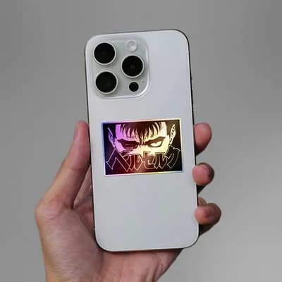 Berserk Holographic Sticker waterproof vinyl decal for laptop, bike, car & bottle