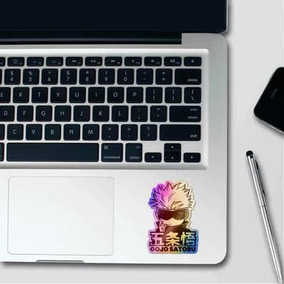 Satoru Gojo Holographic Stickers waterproof vinyl decal for laptop, bike, car & bottle