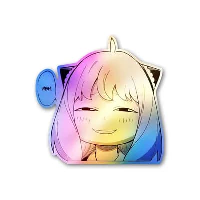 Anya Heh Holographic Sticker waterproof vinyl decal for laptop, bike, car & bottle