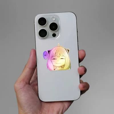 Anya Heh Holographic Sticker waterproof vinyl decal for laptop, bike, car & bottle