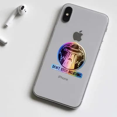 Don't stop believing Holographic Stickers waterproof vinyl decal for laptop, bike, car & bottle