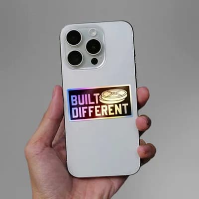 Build Different Holographic Sticker waterproof vinyl decal for laptop, bike, car & bottle