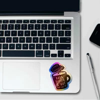 Dark bitter & hot Holographic Stickers waterproof vinyl decal for laptop, bike, car & bottle