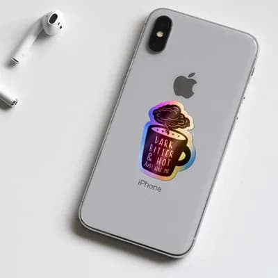 Dark bitter & hot Holographic Stickers waterproof vinyl decal for laptop, bike, car & bottle