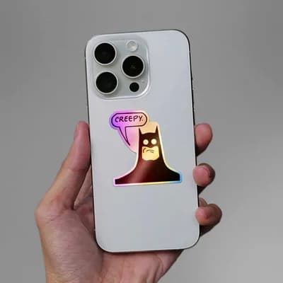 Creepy Holographic Sticker waterproof vinyl decal for laptop, bike, car & bottle