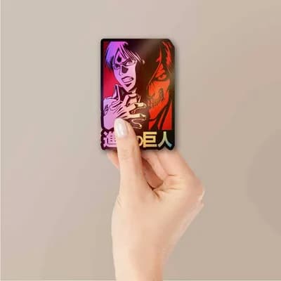 Attack On Titan Holographic Sticker waterproof vinyl decal for laptop, bike, car & bottle