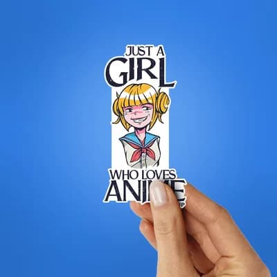 Just A Girl Who Loves Anime Sticker waterproof vinyl decal for laptop, bike, car & bottle
