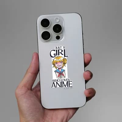 Just A Girl Who Loves Anime Sticker waterproof vinyl decal for laptop, bike, car & bottle