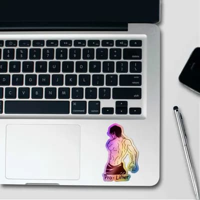 Pro Lifter Holographic Sticker waterproof vinyl decal for laptop, bike, car & bottle