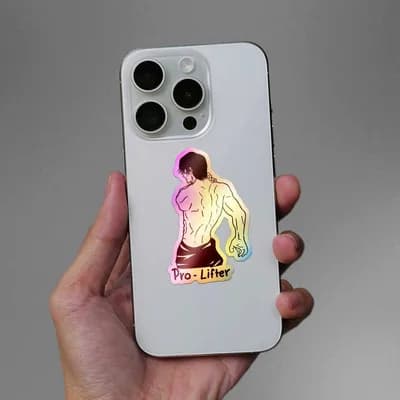 Pro Lifter Holographic Sticker waterproof vinyl decal for laptop, bike, car & bottle