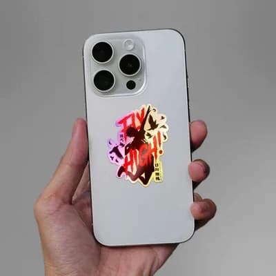 Hinata Shoto Holographic Sticker waterproof vinyl decal for laptop, bike, car & bottle