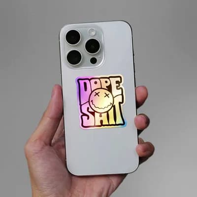Dope Sheet Holographic Sticker waterproof vinyl decal for laptop, bike, car & bottle