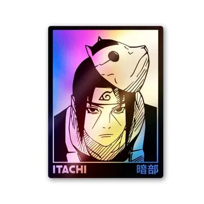 Itachi Holographic Stickers waterproof vinyl decal for laptop, bike, car & bottle