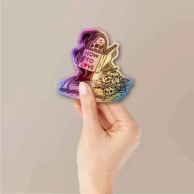 How To Love Holographic Sticker waterproof vinyl decal for laptop, bike, car & bottle